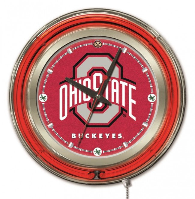 15" Ohio State University Logo Clock - Man Cave Boutique