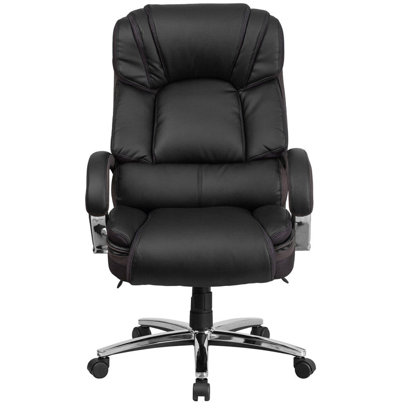 Hercules 500 LB. Capacity Big & Tall Black Leather Executive Chair - Man Cave Boutique