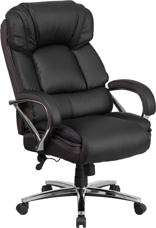 Hercules 500 LB. Capacity Big & Tall Black Leather Executive Chair - Man Cave Boutique