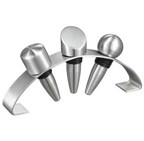 Visol Barlow Stainless Steel Wine Stoppers with Arched Stand - Man Cave Boutique