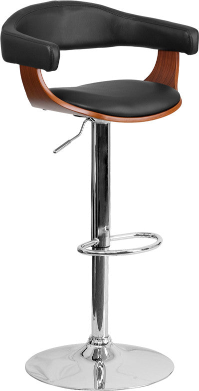 Walnut Adjustable Height Bar Stool  SD-2178-2-WAL-GG - Man Cave Boutique